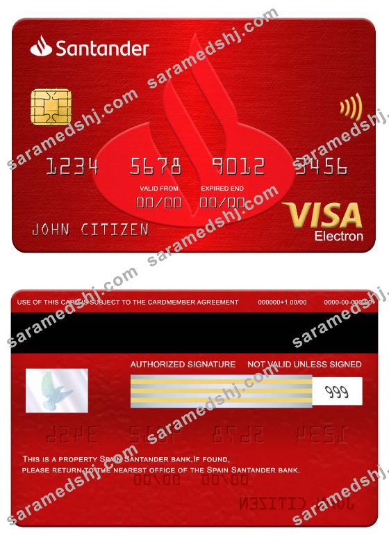 Spain Santander Bank visa electron card
